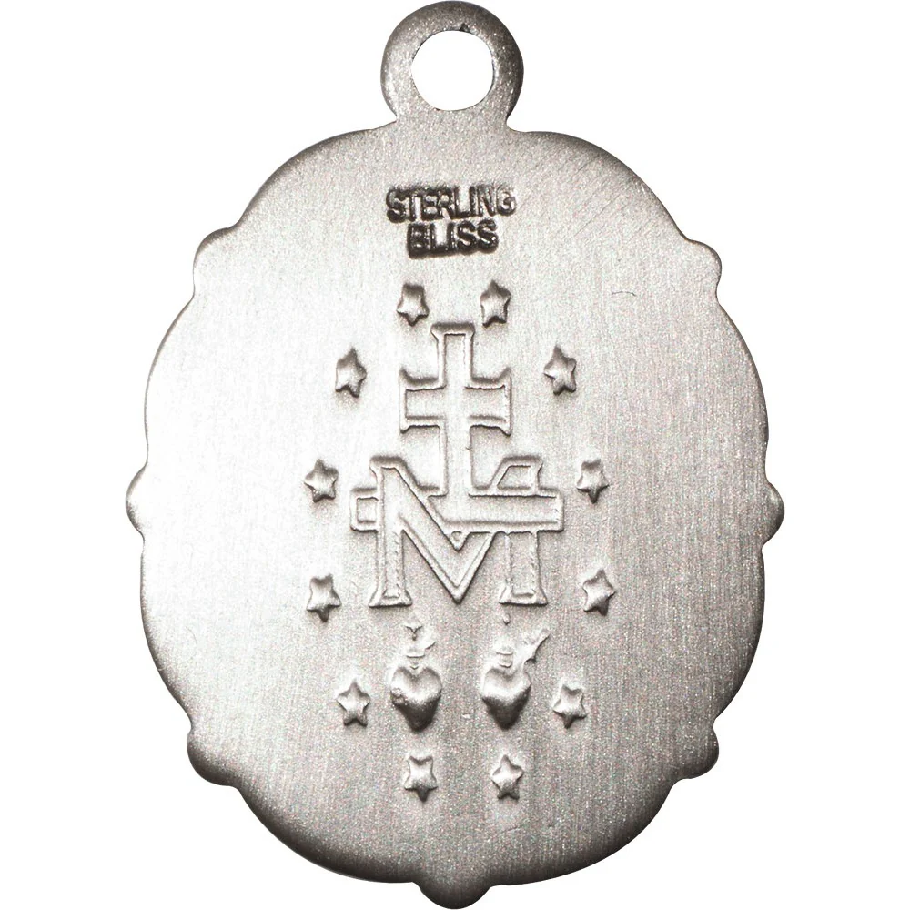 Sterling Silver Miraculous Pendant 7/8 X 5/8 Inch - Image 2