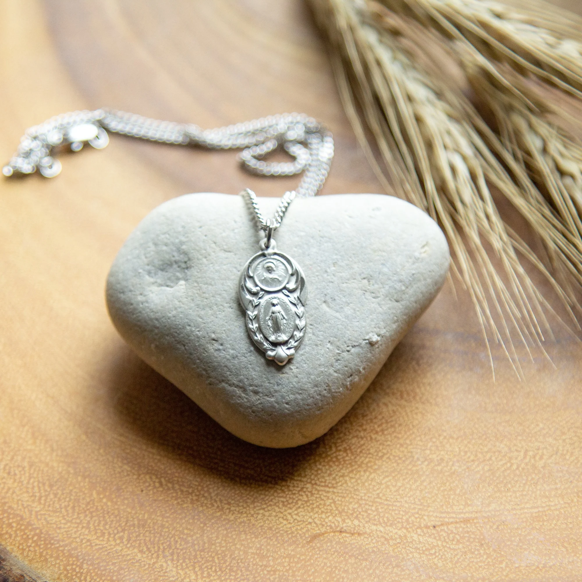 Sterling Silver Miraculous Scapular Medal - 18 Inch Chain - Image 2
