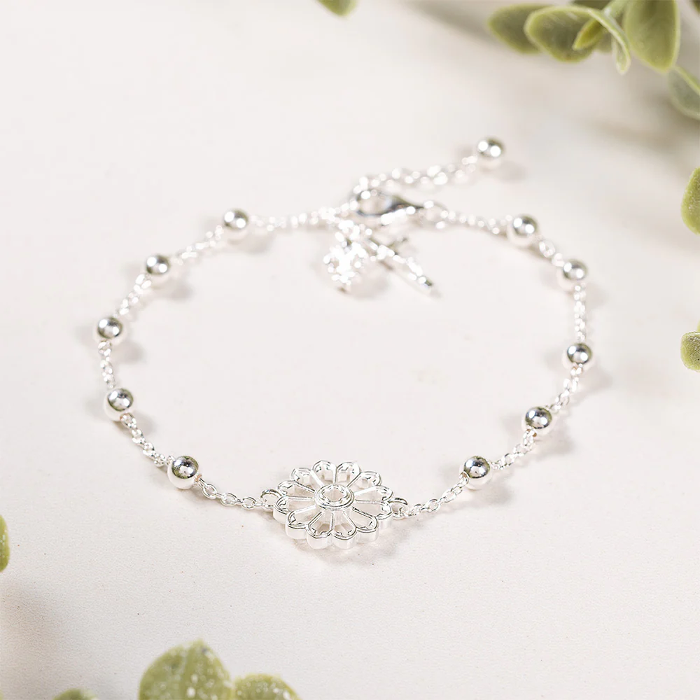 Sterling Silver Notre Dame Rose Window Rosary Bracelet - Image 2