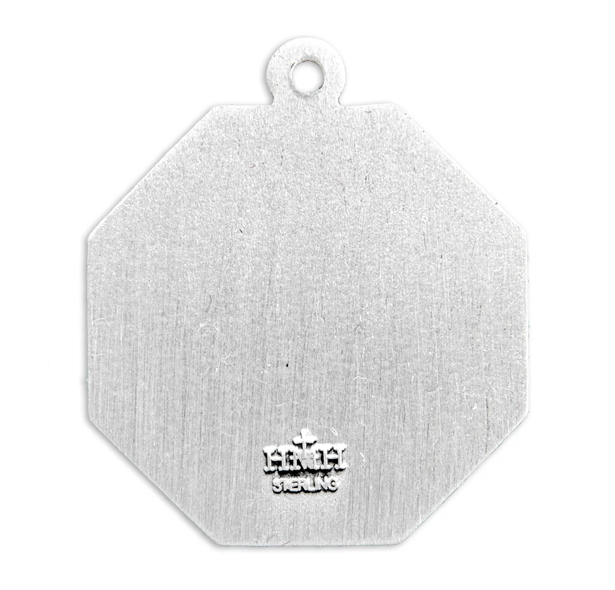 Sterling Silver Octagon St. Michael Medal Necklace - Image 3