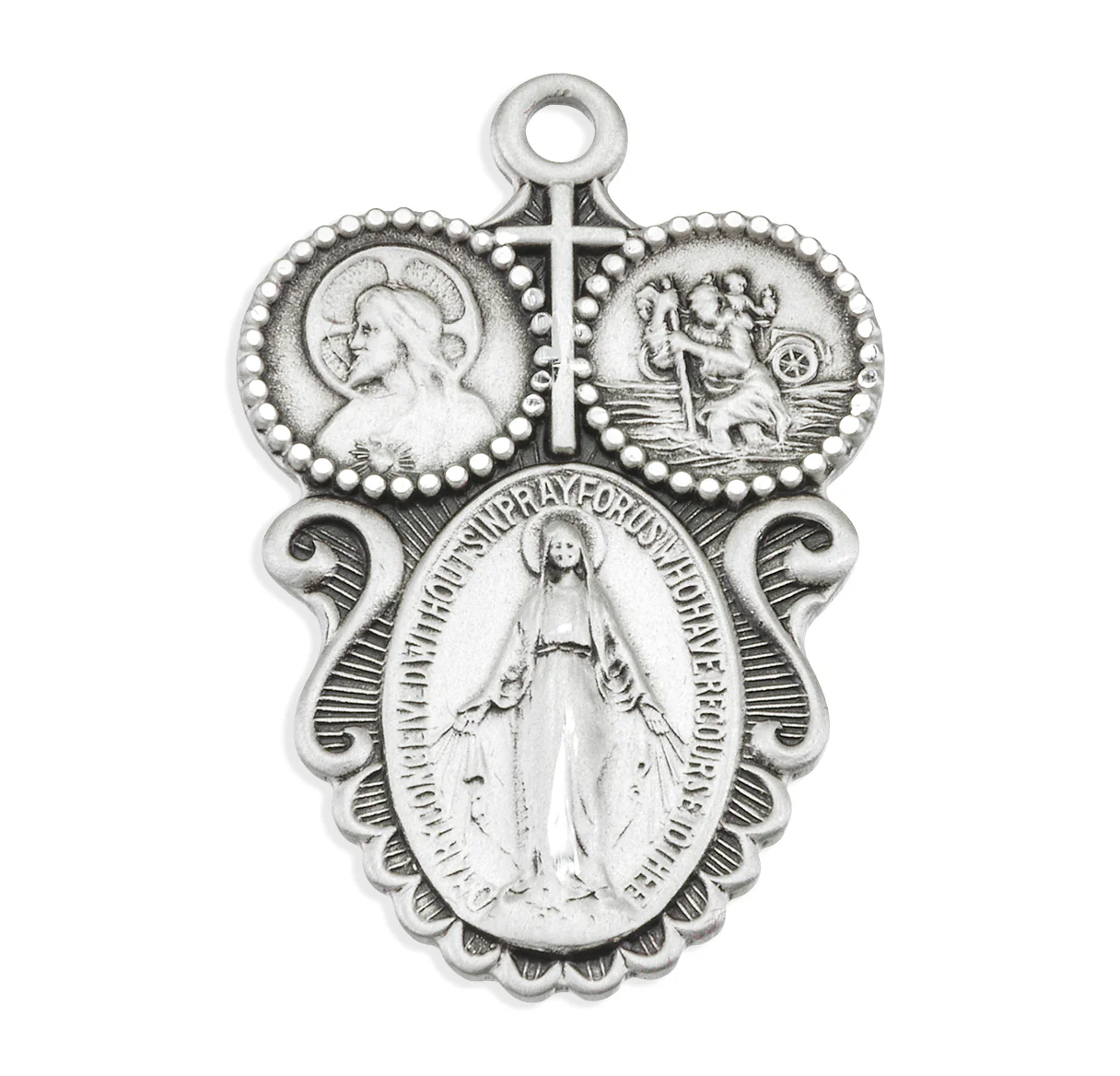 Sterling Silver Ornate 3-Way Medal - Image 2