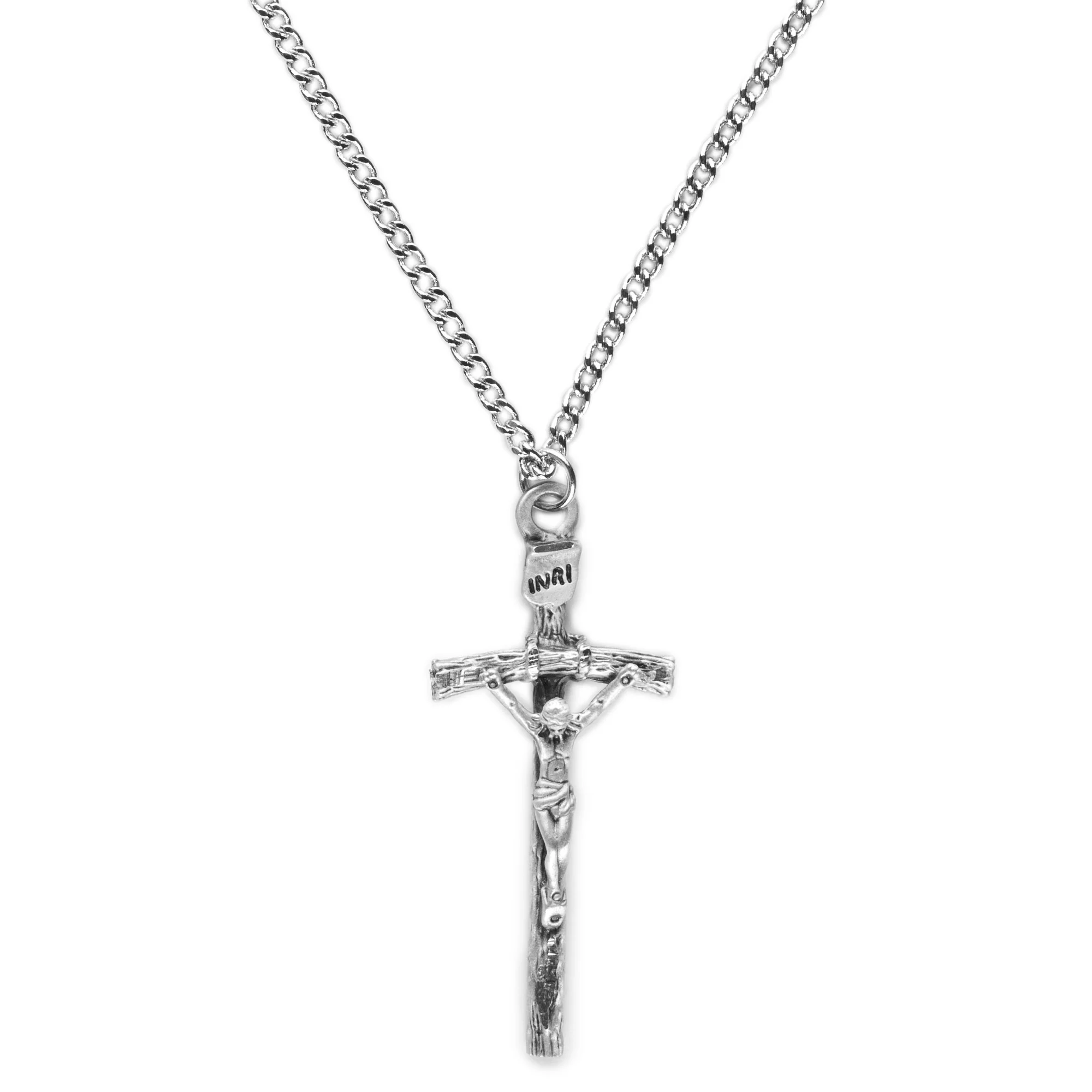 Sterling Silver Papal Crucifix with 24 inch chain - Image 3