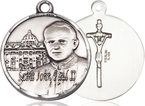 Sterling Silver Pope John Paul II Pendant / Vatican - Image 2