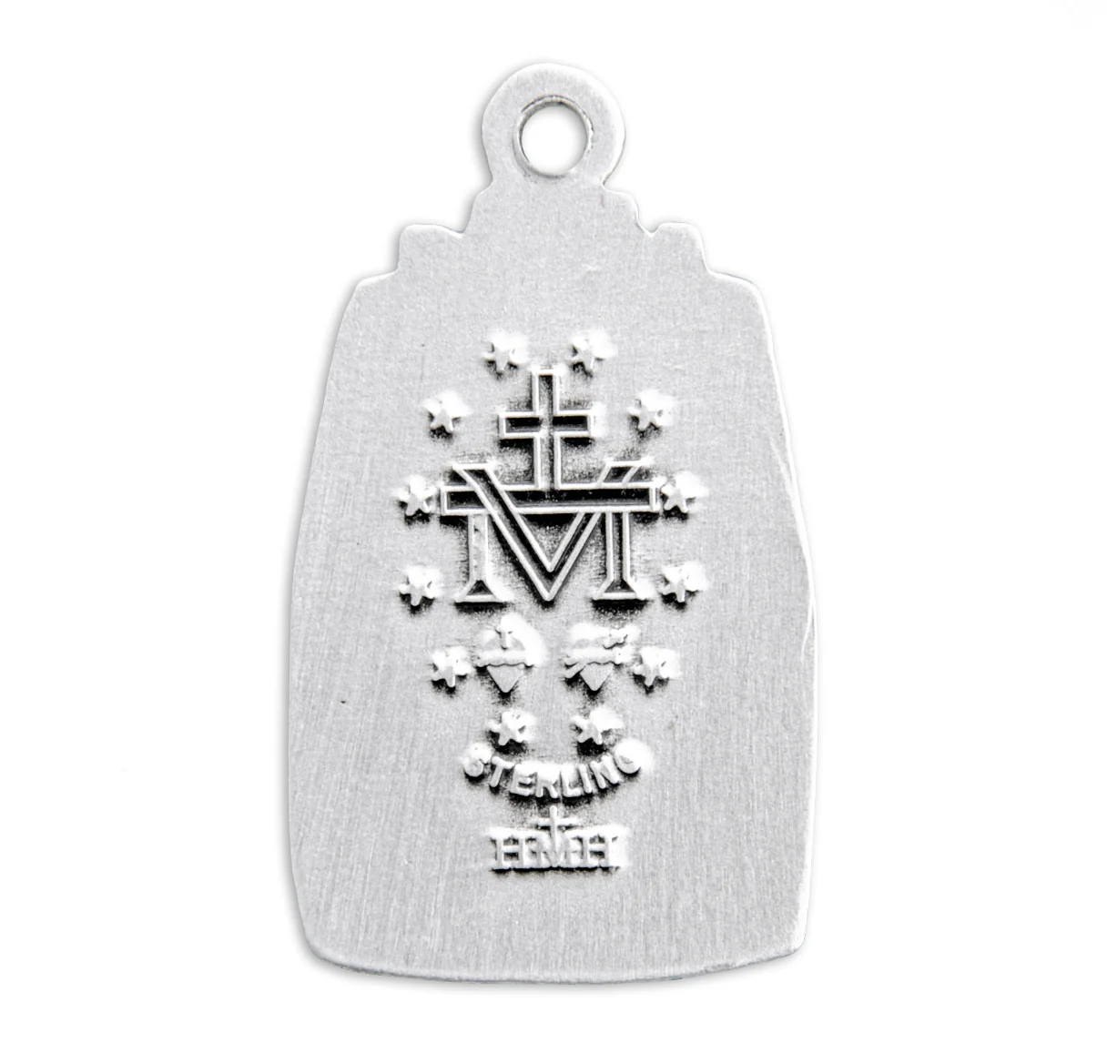 Sterling Silver Profile Miraculous Medal Necklace - Image 3