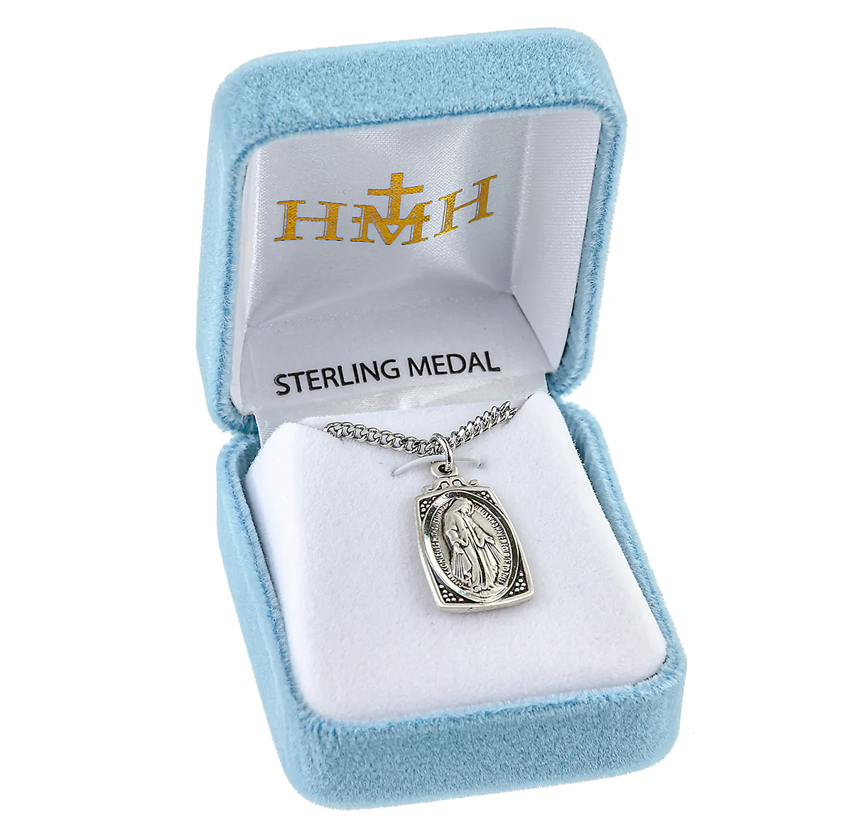 Sterling Silver Profile Miraculous Medal Necklace - Image 4