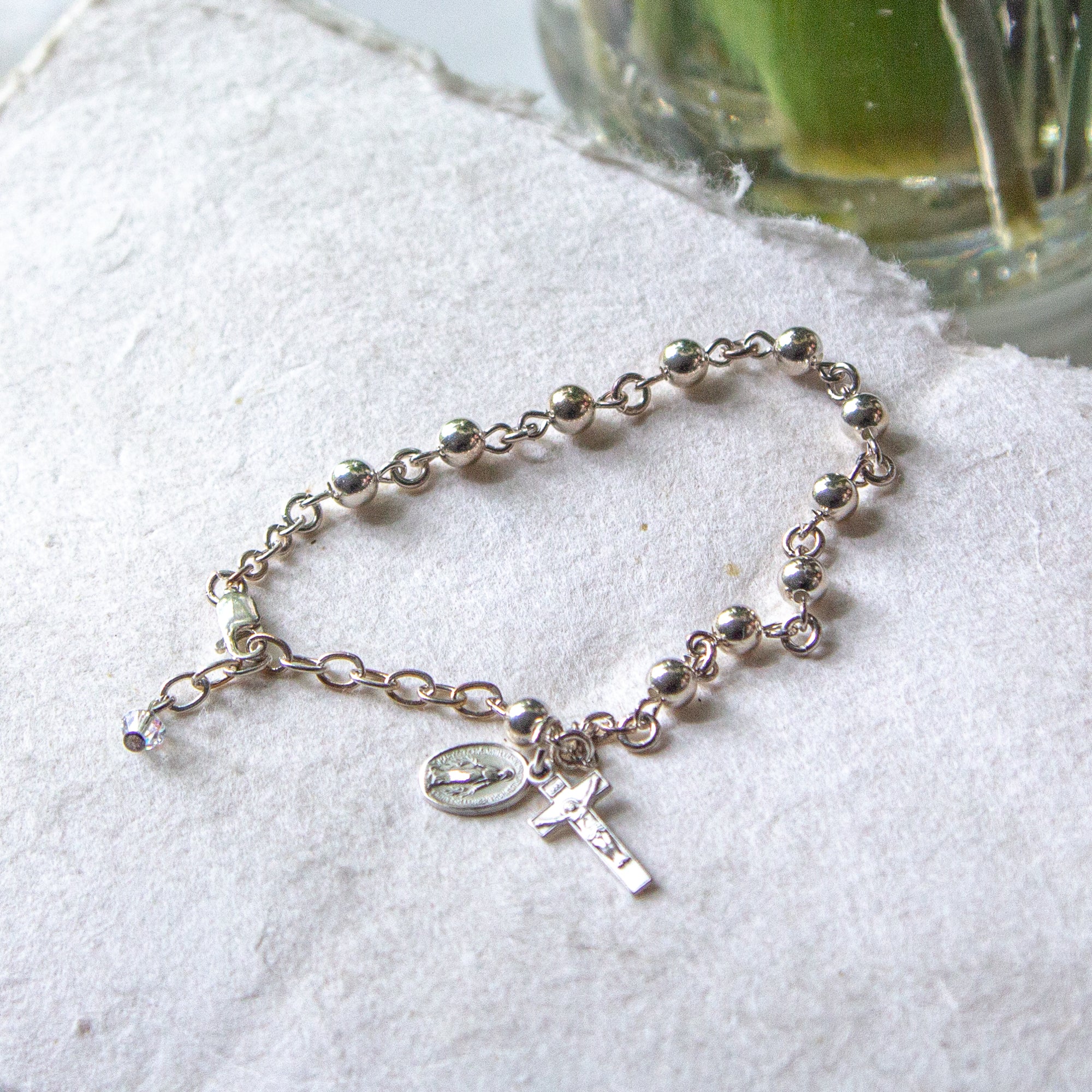 Sterling Silver Rosary Bracelet - 5mm - Image 3