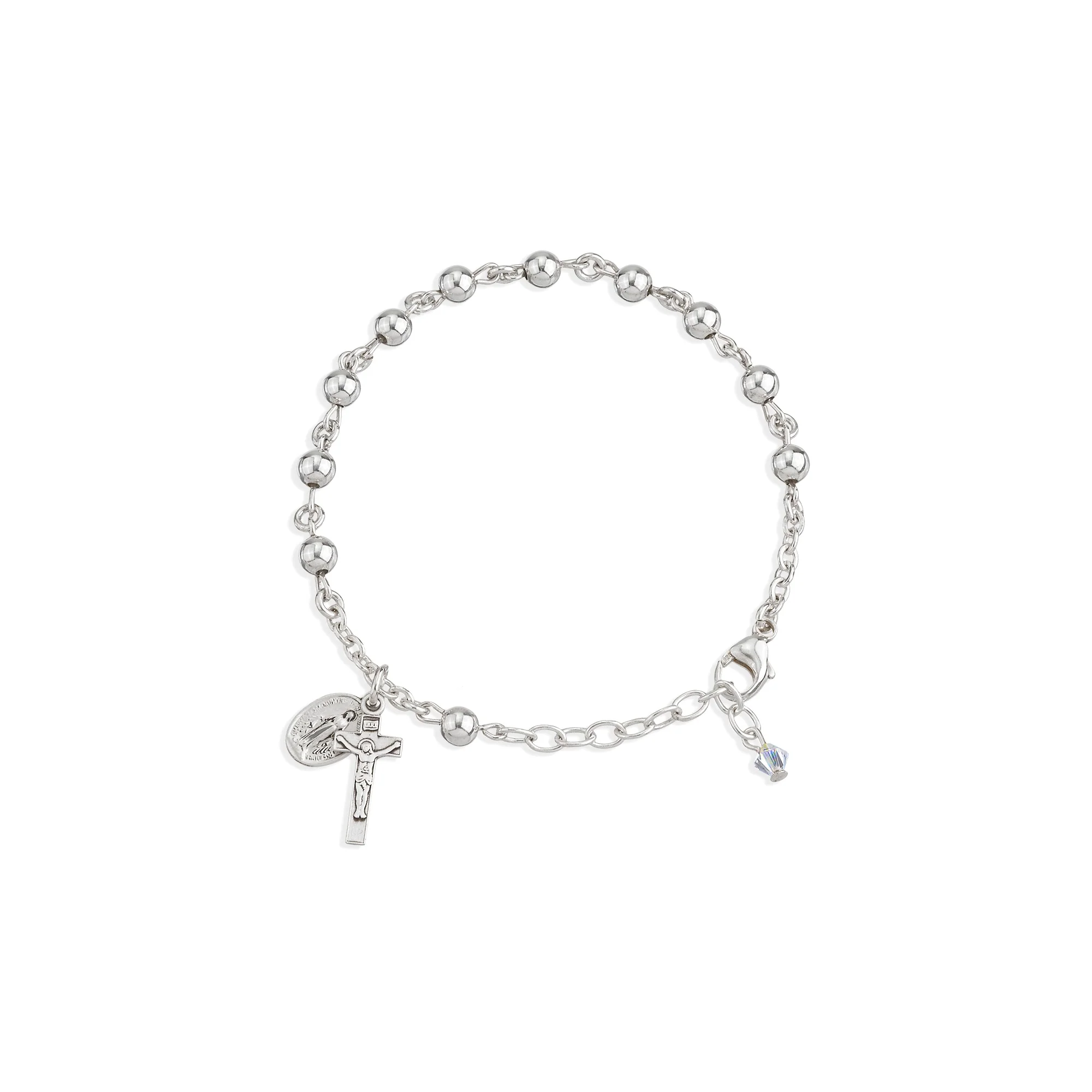 Sterling Silver Rosary Bracelet - 5mm - Image 4