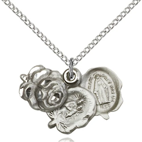 Sterling Silver Rosebud Pendant