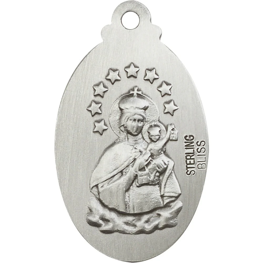 Sterling Silver Scapular Pendant 1 1/4 X 5/8" - Image 2
