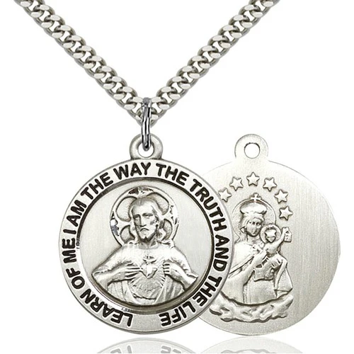 Sterling Silver Scapular Pendant 1 X 7/8"
