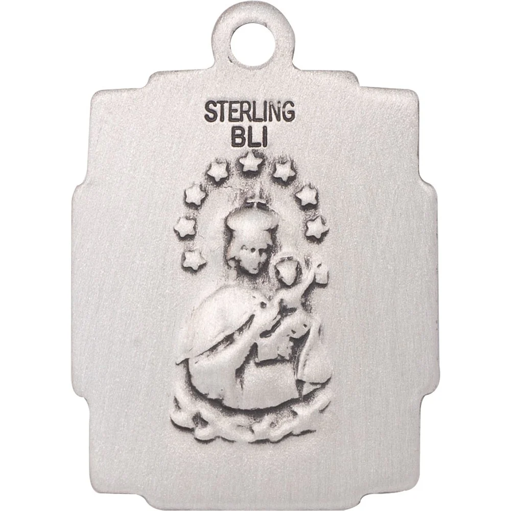 Sterling Silver Scapular Pendant 5/8 X 1/2 Inch - Image 2