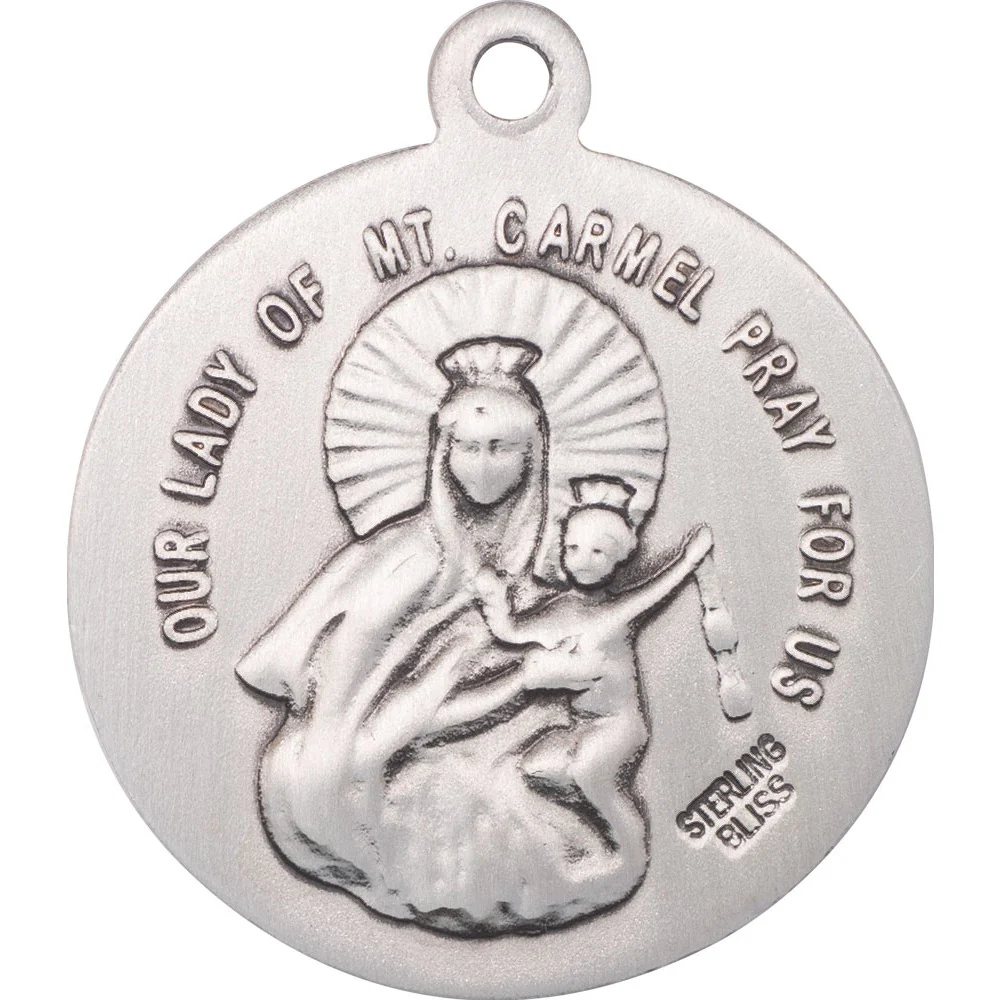 Sterling Silver Scapular Pendant 7/8 X 3/4" - Image 2