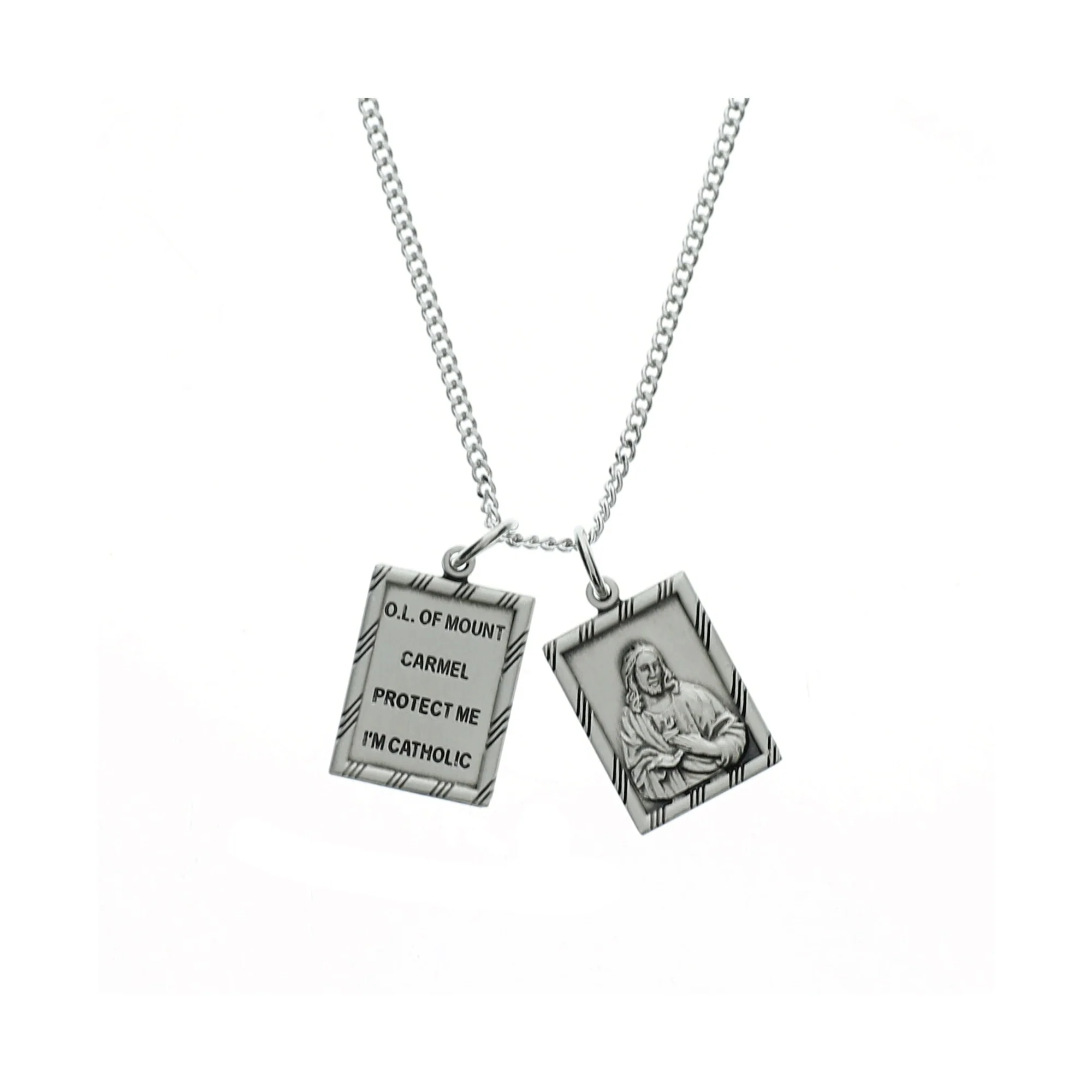 Sterling Silver Scapular with 18 inch Chain - Image 2