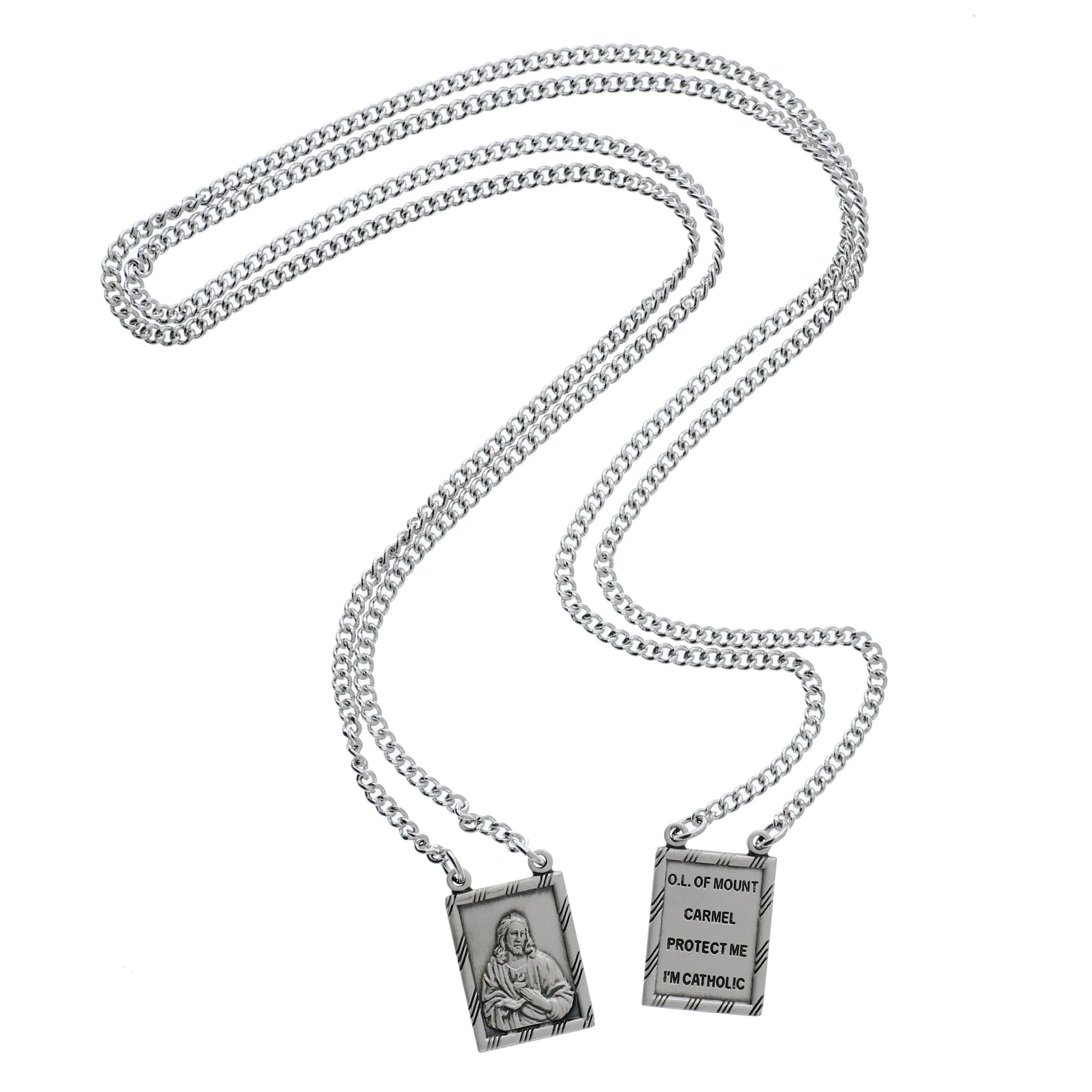 Sterling Silver Scapular with 30 inch Chain - Image 3