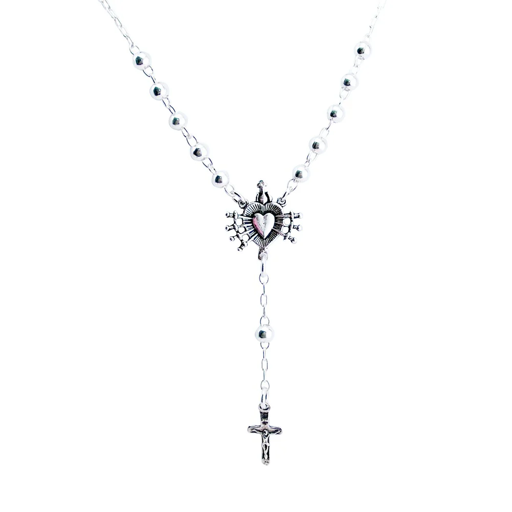 Sterling Silver Seven Sorrows Necklace, 18 inch Chain - Image 2