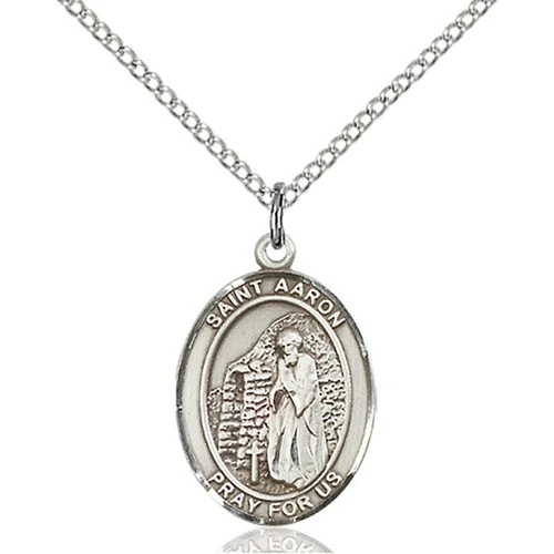 Sterling Silver St. Aaron Pendant w/ Chain