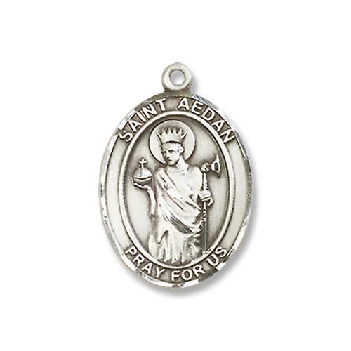 Sterling Silver St. Aedan of Ferns Pendant w/ Chain