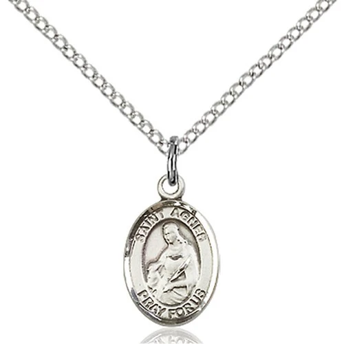 Sterling Silver St. Agnes of Rome Petite Pendant