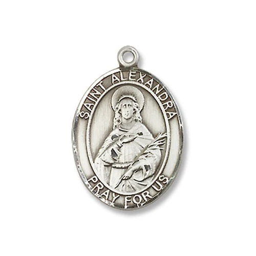 Sterling Silver St. Alexandra Pendant w/ Chain