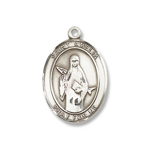 Sterling Silver St. Amelia Pendant w/ Chain