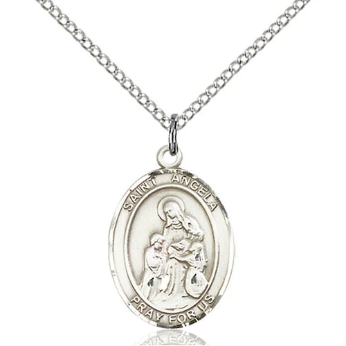 Sterling Silver St. Angela Merici Pendant w/ Chain