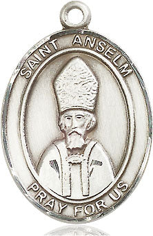Sterling Silver St. Anselm Medal Necklace - 24" Chain - Image 2