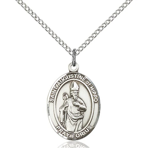 Sterling Silver St. Augustine of Hippo Pendant w/ Chain