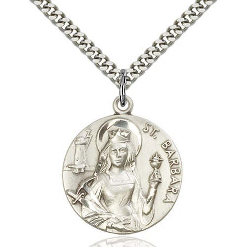 Sterling Silver St. Barbara Pendant