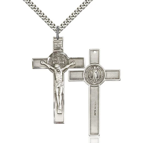 Sterling Silver St. Benedict Crucifix Pendant - 2508807