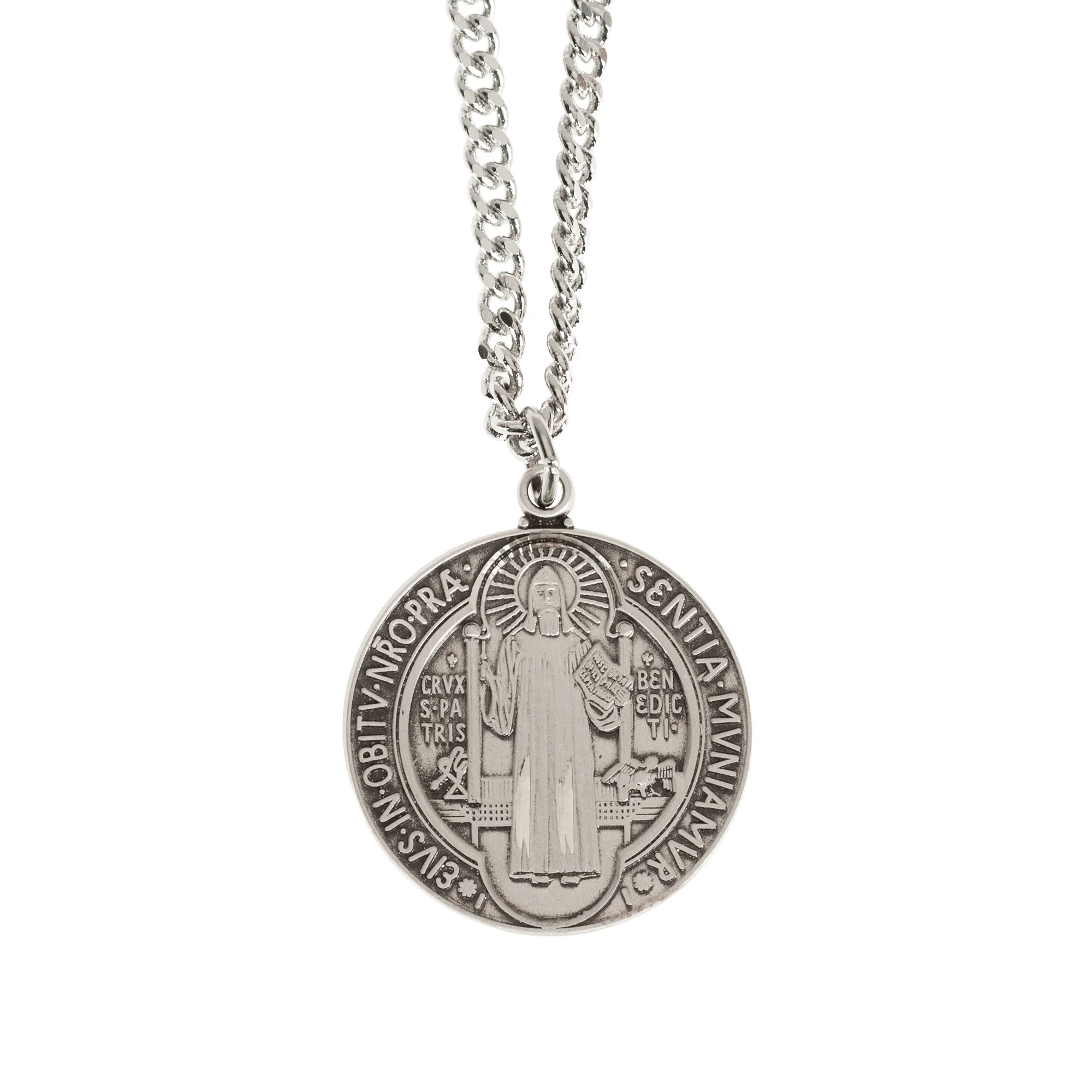 Sterling Silver St. Benedict Medal with 24 inch chain - Image 3