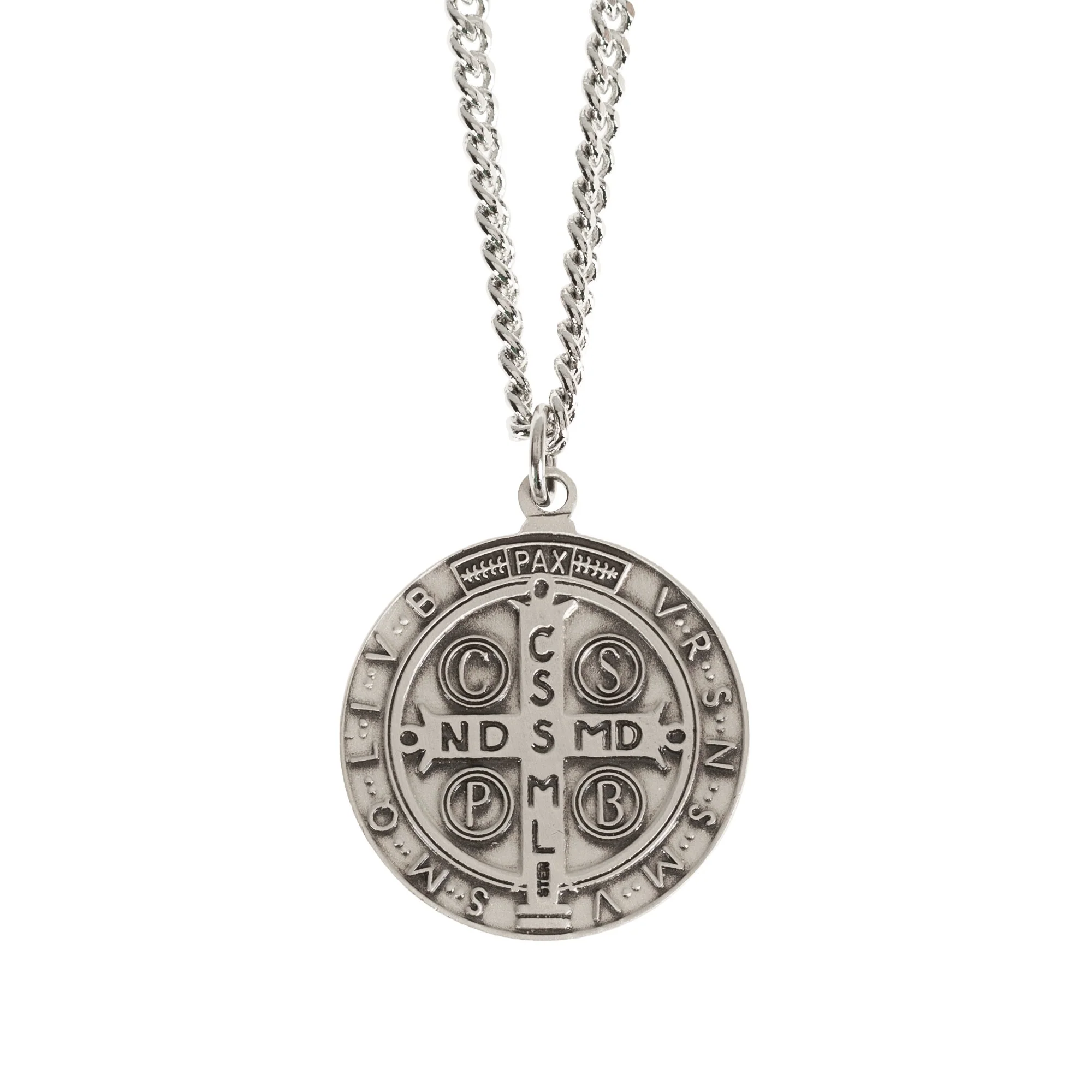 Sterling Silver St. Benedict Medal with 24 inch chain - Image 4