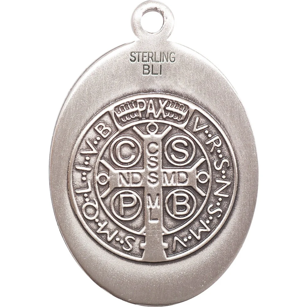 Sterling Silver St. Benedict Pendant w/ chain
