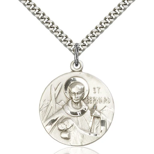 Sterling Silver St. Bernard of Montjoux Pendant