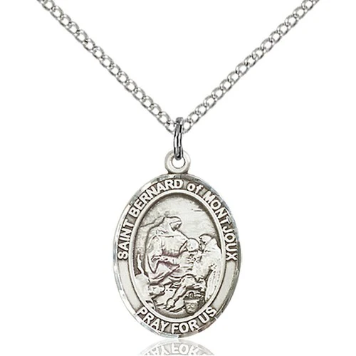 Sterling Silver St. Bernard of Montjoux Pendant w/ Chain