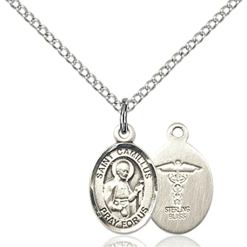 Sterling Silver St. Camillus of Lellis / Doctor Petite Pendant