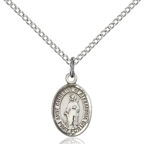 Sterling Silver St. Catherine of Alexandria Petite Pendant