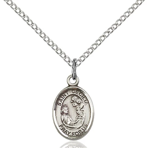 Sterling Silver St. Cecilia Petite Pendant