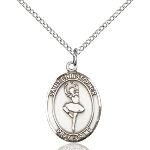 Sterling Silver St. Christopher/Dance Pendant