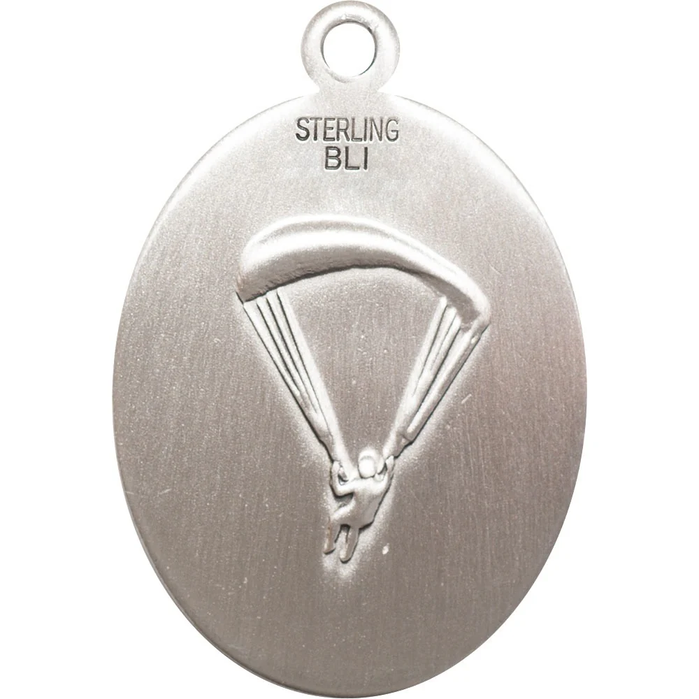 Sterling Silver St. Christopher -Paratrooper Pendant w/ chain - Image 2