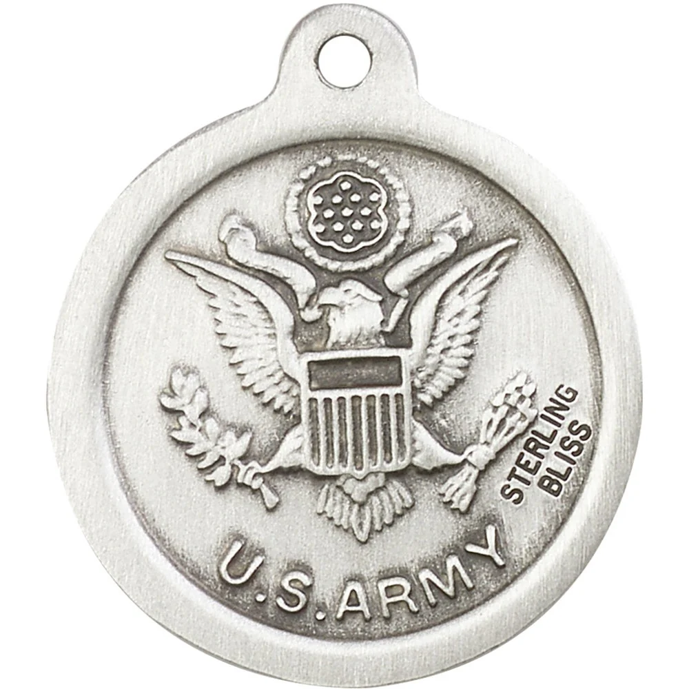 Sterling Silver St. Christopher Pendant/ Army - 2509532 - Image 2