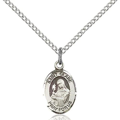 Sterling Silver St. Clare of Assisi Petite Pendant