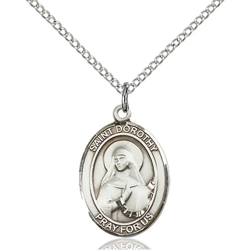 Sterling Silver St. Dorothy Pendant w/ Chain