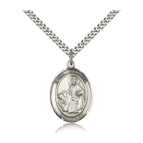 Sterling Silver St. Dymphna Pendant w/ chain