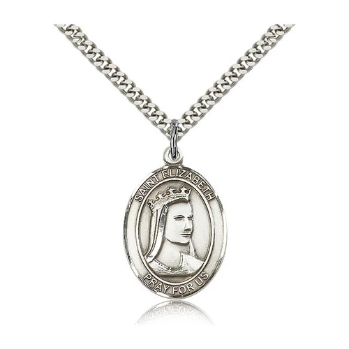 Sterling Silver St. Elizabeth of Hungary Pendant w/ chain