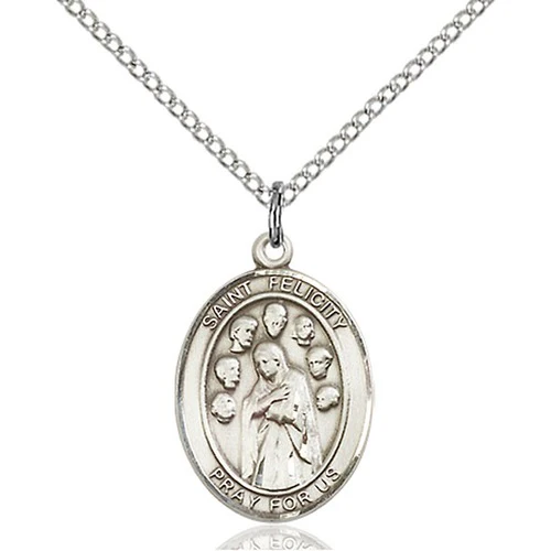 Sterling Silver St. Felicity Pendant w/ Chain