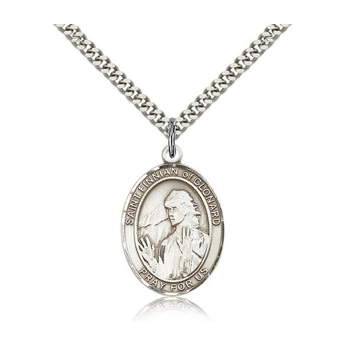 Sterling Silver St. Finnian of Clonard Pendant w/ chain