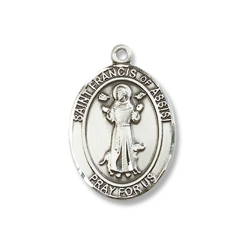 Sterling Silver St. Francis of Assisi Pendant w/ Chain