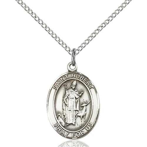 Sterling Silver St. Hubert of Liege Pendant w/ Chain