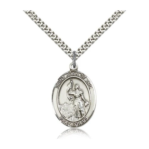 Sterling Silver St. Joan of Arc Pendant w/ chain - Image 2