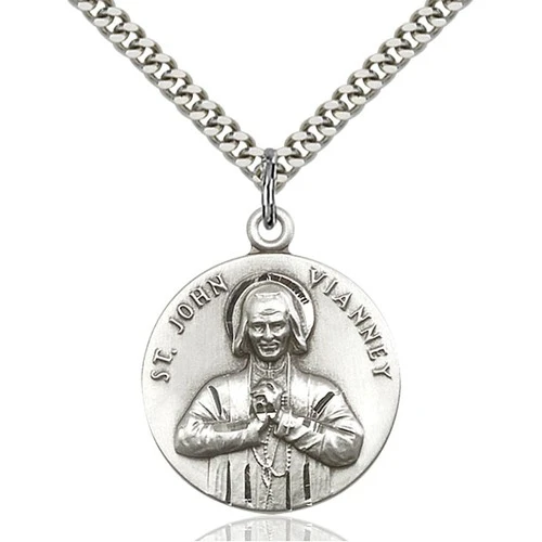 Sterling Silver St. John Vianney Pendant